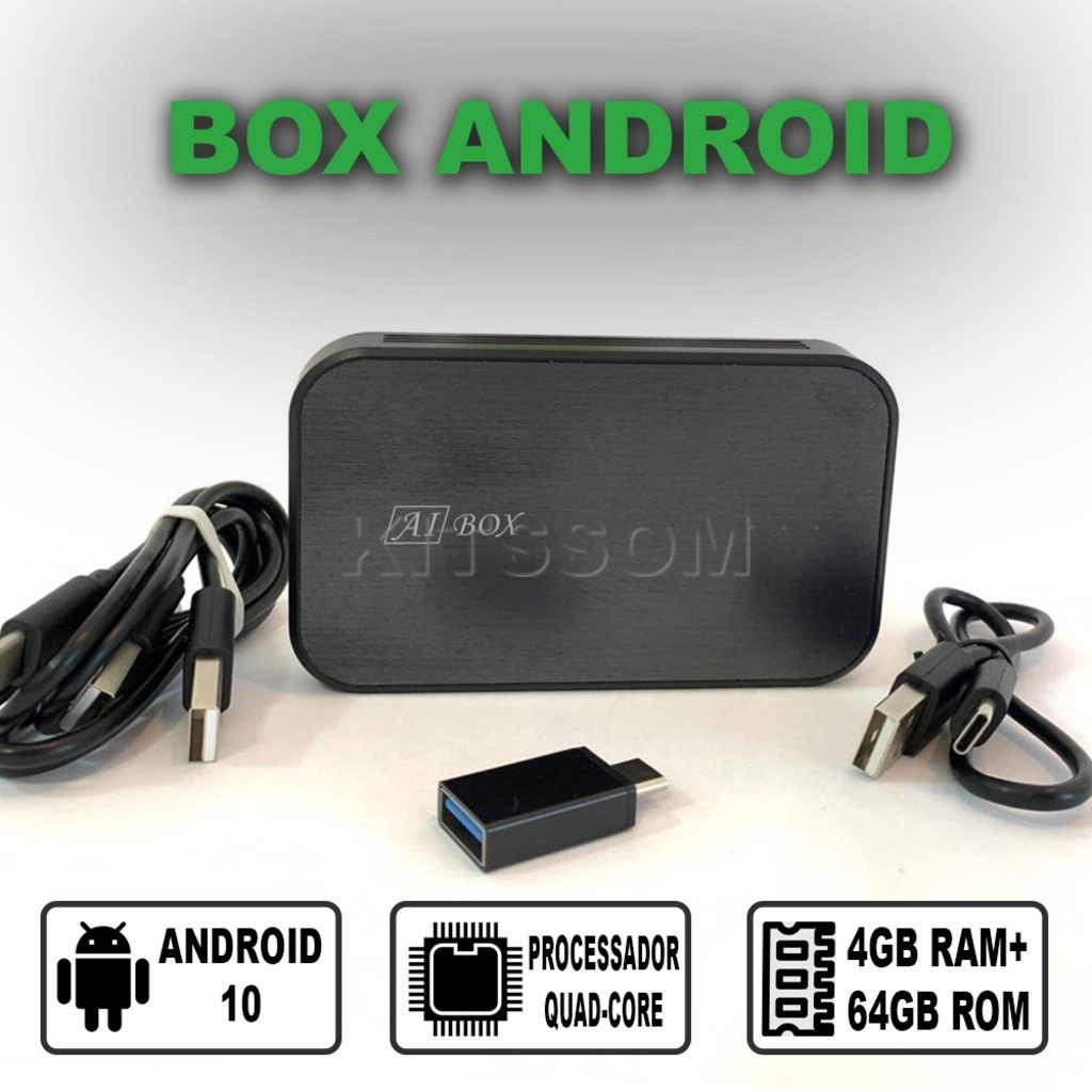 Box Android V2 Quadcore 4/64 Carplay Android Auto Chip 4G