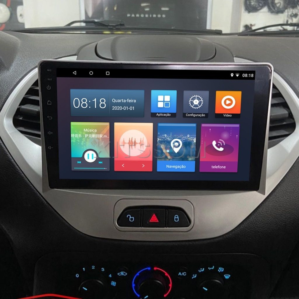 Multimídia Ford Ka 2014 2015 2016 2017 V2 Carplay com Botão 9"
