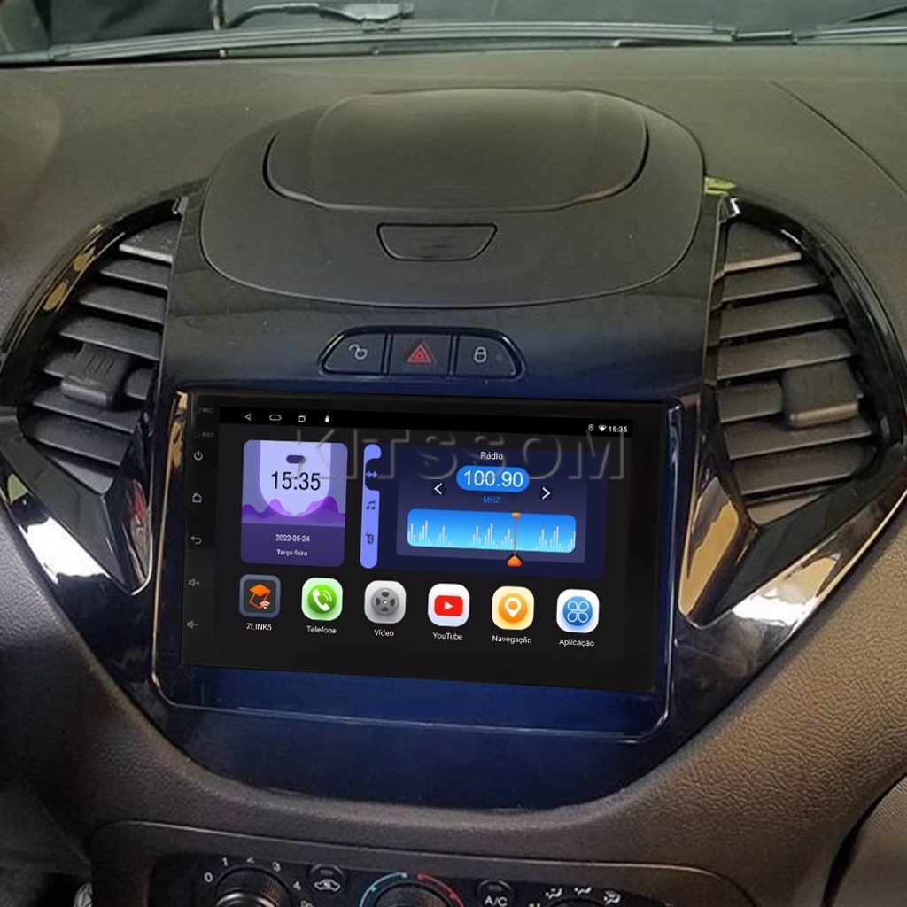 Multimídia Ford Ka 2014 2015 2016 2017 V2 Octa 4G 7"