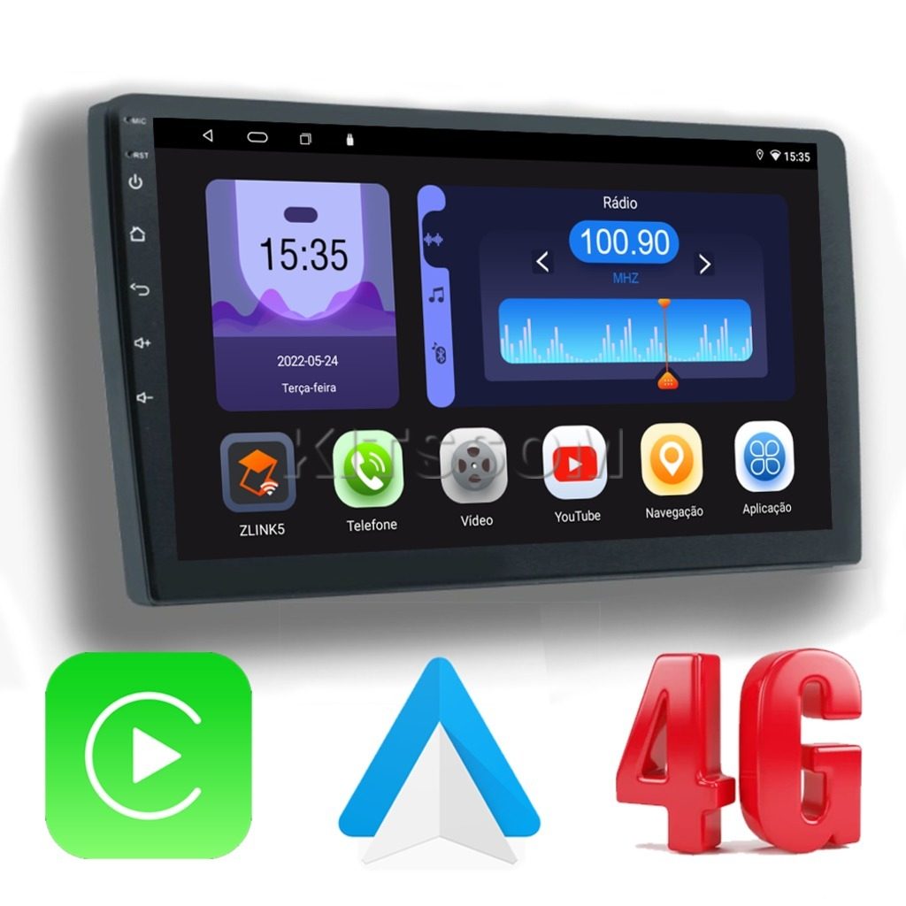 Multimídia V2 Octa 4G Universal Android TV Carplay 9"